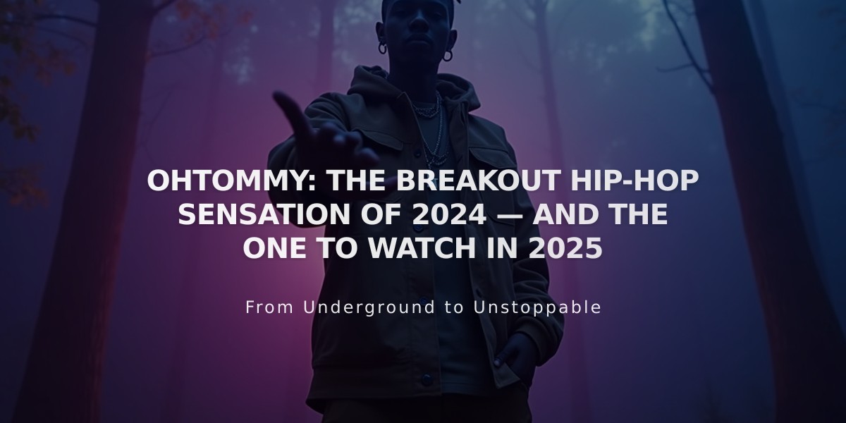 Ohtommy: Wisconsin's Rising Hip-Hop Star Dominates 2024 Charts and Eyes 2025 Takeover