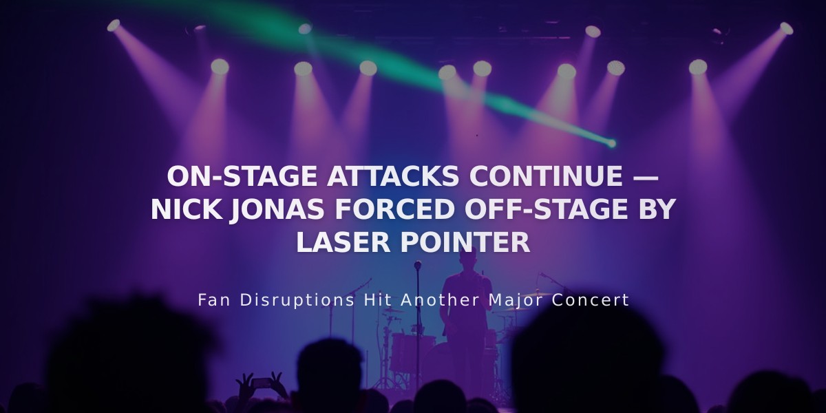 Nick Jonas Forced to Flee Stage After Fan Targets Him with Laser Pointer