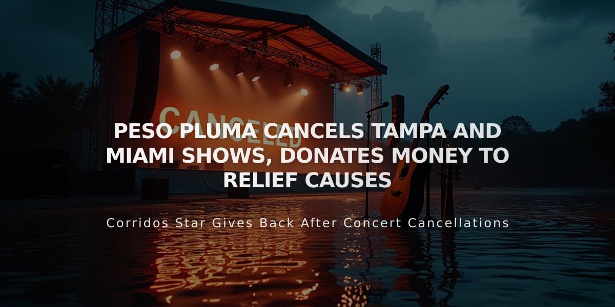 Peso Pluma Cancels Florida Shows, Donates to Hurricane Milton Relief