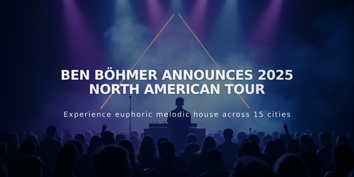 Ben Böhmer Unveils 14-Date North American Tour for 2025