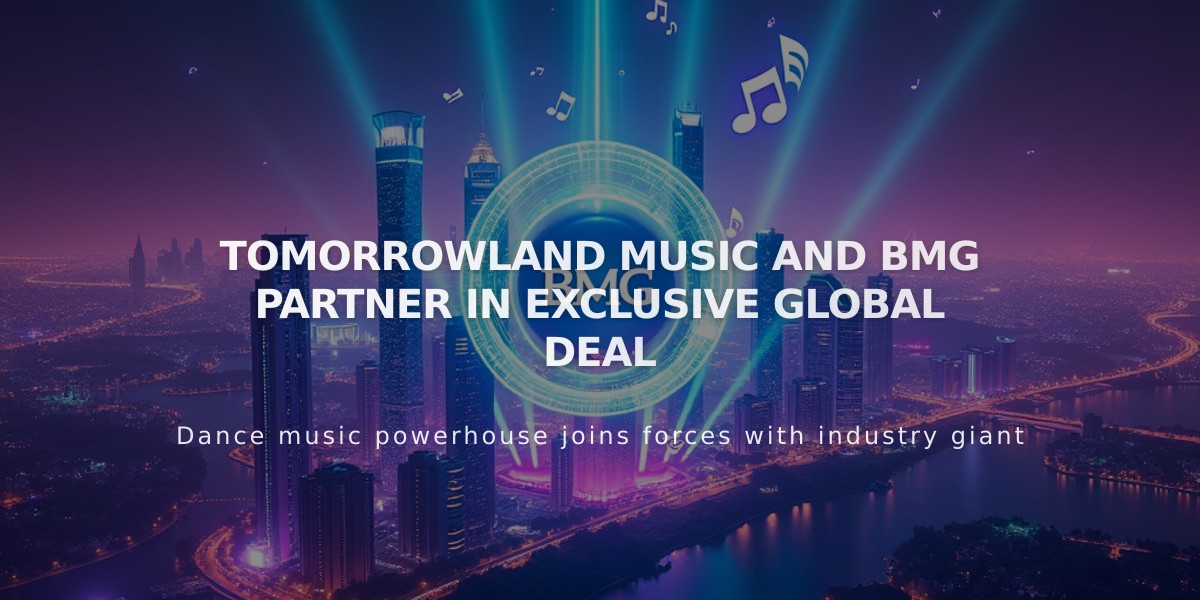 Tomorrowland Music and BMG Launch Global Publishing Partnership