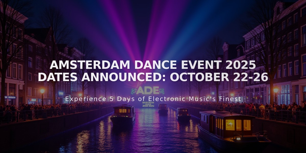 Amsterdam Dance Event Celebrates 30th Edition During City's 750th Anniversary in 2025