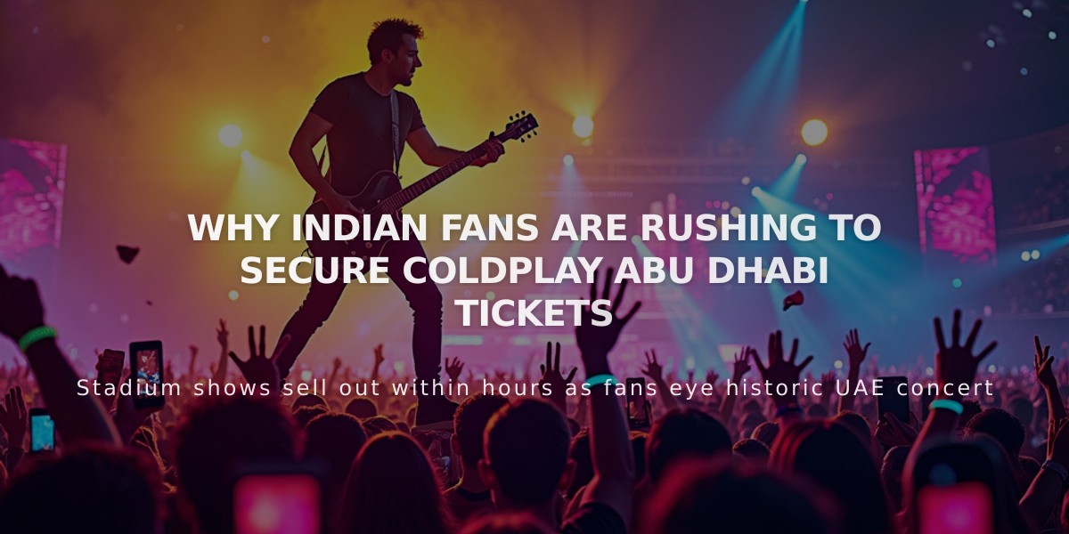 Indian Fans Flock to Abu Dhabi as Coldplay Concert Tickets Go on Sale