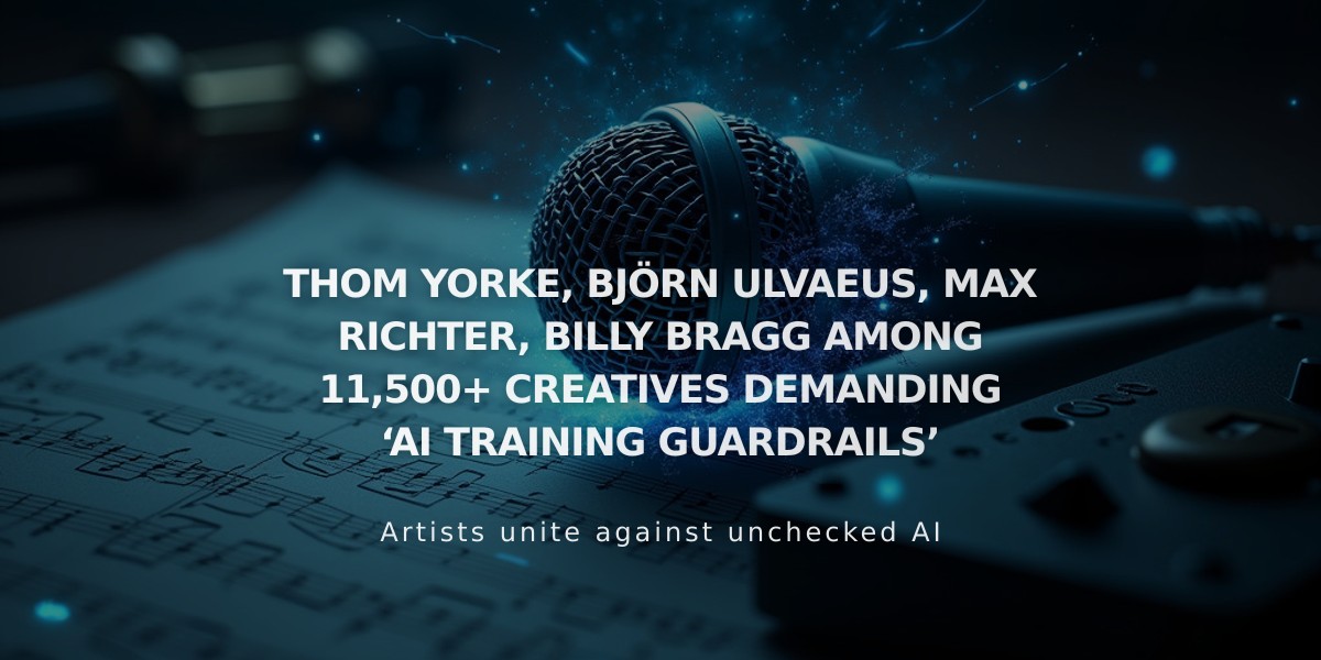 Thom Yorke, ABBA's Björn Ulvaeus Join 11,500 Artists Demanding AI Training Regulations