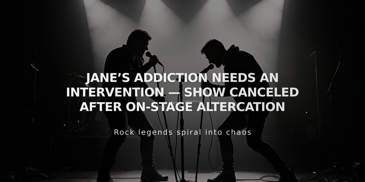 Jane's Addiction Show Ends in Chaos After Perry Farrell's On-Stage Meltdown