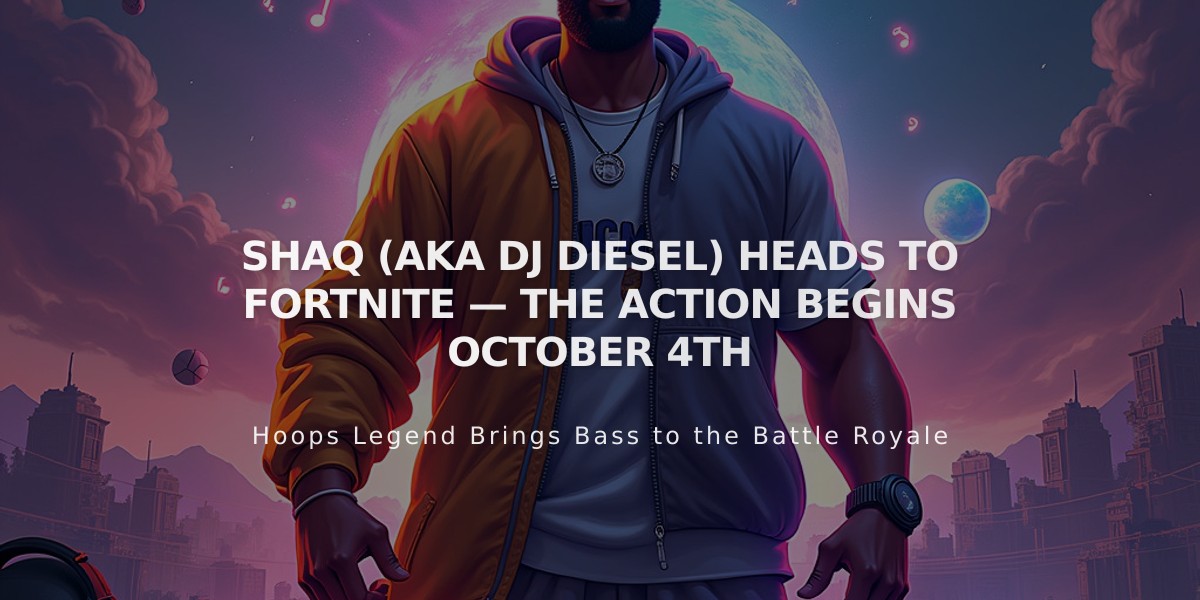 NBA Legend Shaq Brings DJ Diesel Persona to Fortnite This October