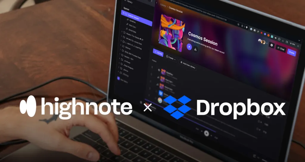 Highnote and Dropbox logos combined