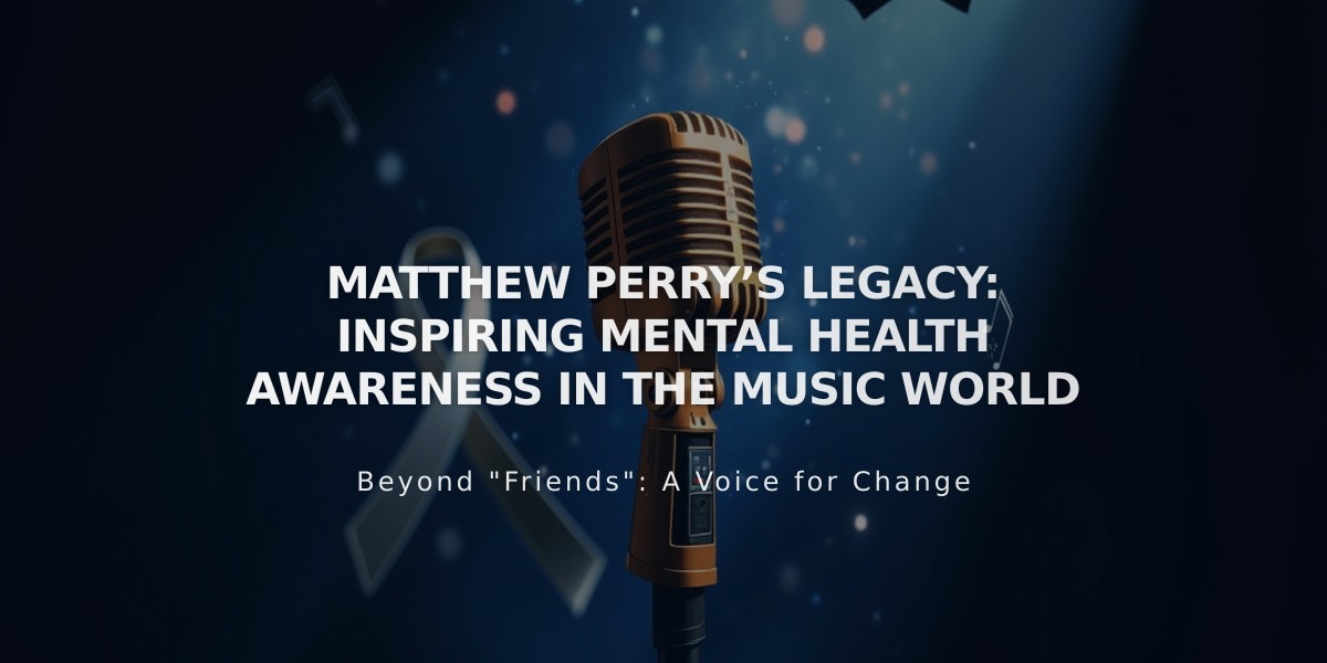 Matthew Perry's Mental Health Legacy Lives On Through Music Industry Leaders