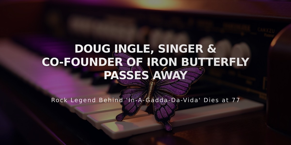 Doug Ingle, Iron Butterfly Frontman and 'In-A-Gadda-Da-Vida' Singer, Dies at 78