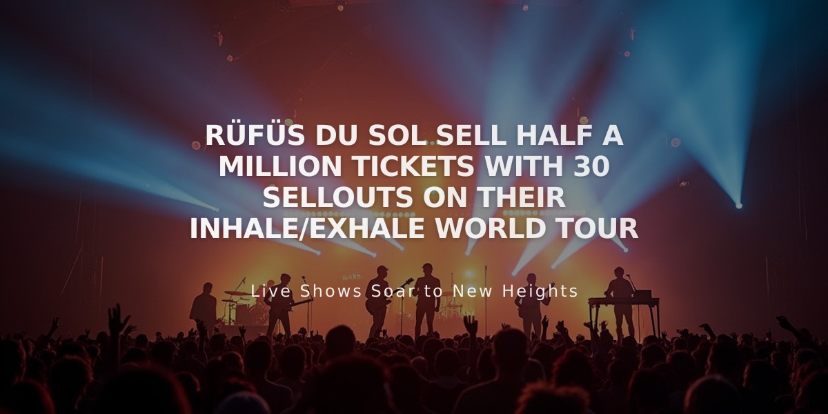 Rüfüs Du Sol's Inhale/Exhale World Tour Hits 500,000 Tickets Sold with 30 Sold-Out Shows