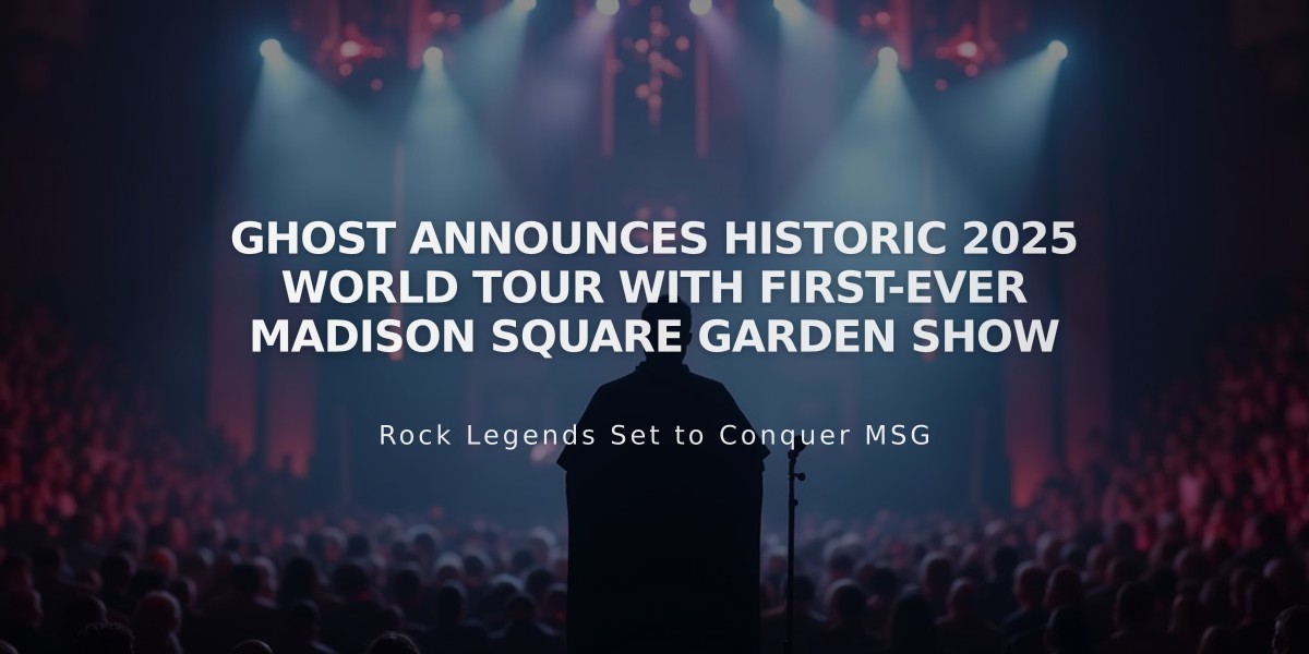 Ghost Announces Historic 2025 World Tour with First-Ever Madison Square Garden Show