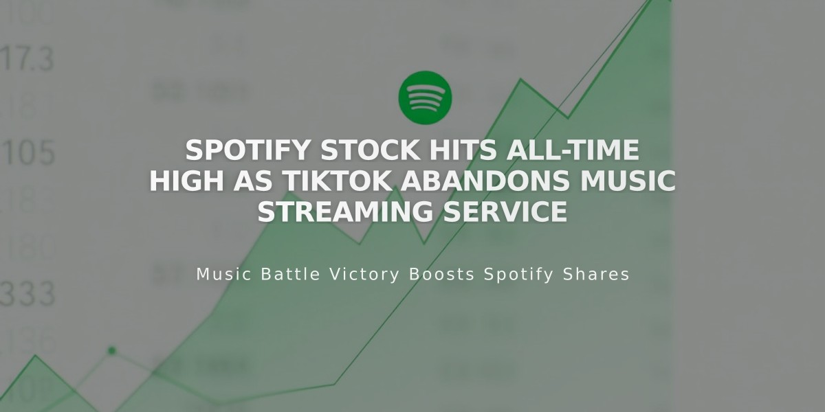 Spotify Stock Hits All-Time High as TikTok Abandons Music Streaming Service