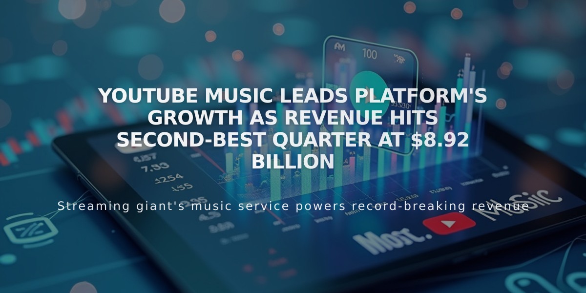 YouTube Music Leads Platform's Growth as Revenue Hits Second-Best Quarter at $8.92 Billion