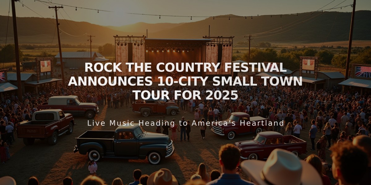 Rock the Country Festival Announces 10-City Small Town Tour for 2025