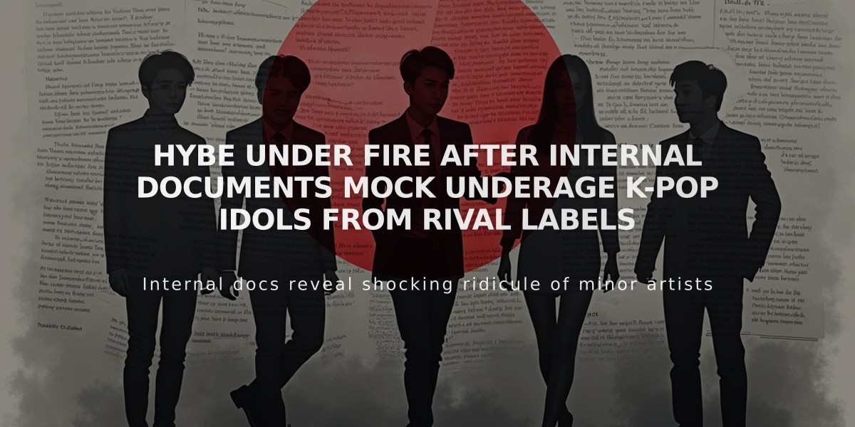 HYBE Under Fire After Internal Documents Mock Underage K-pop Idols From Rival Labels