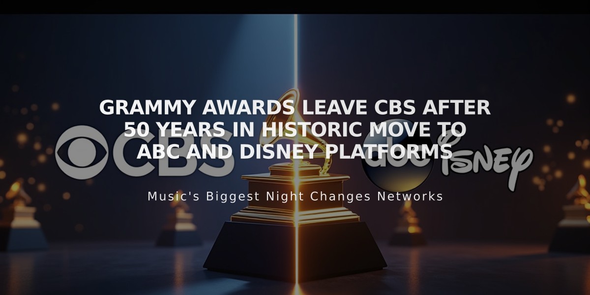 Grammy Awards Leave CBS After 50 Years in Historic Move to ABC and Disney Platforms