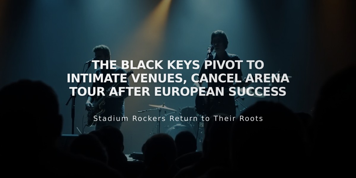 The Black Keys Pivot to Intimate Venues, Cancel Arena Tour After European Success