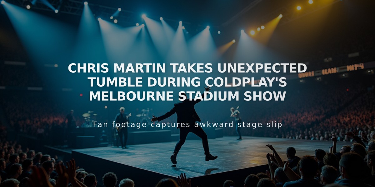 Chris Martin Takes Unexpected Tumble During Coldplay's Melbourne Stadium Show