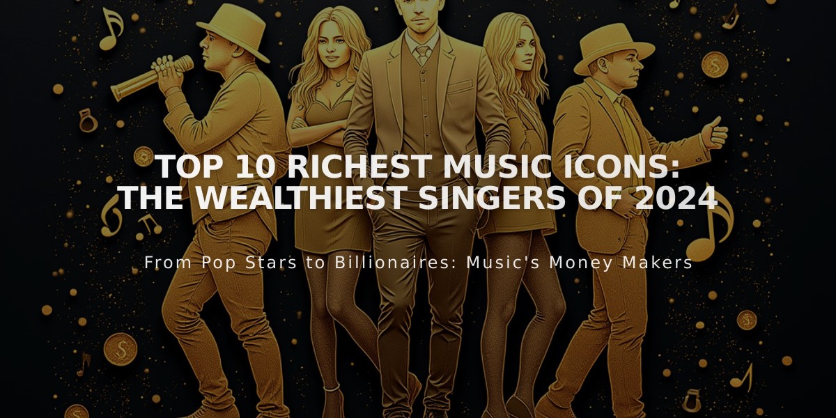 Top 10 Richest Music Icons: The Wealthiest Singers of 2024