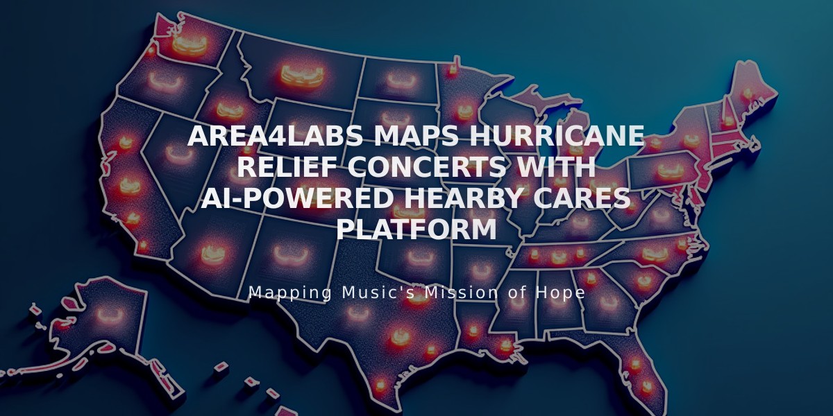 Area4Labs Maps Hurricane Relief Concerts with AI-Powered Hearby Cares Platform