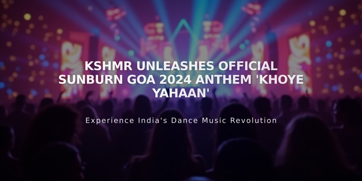 KSHMR Unleashes Official Sunburn Goa 2024 Anthem 'Khoye Yahaan'