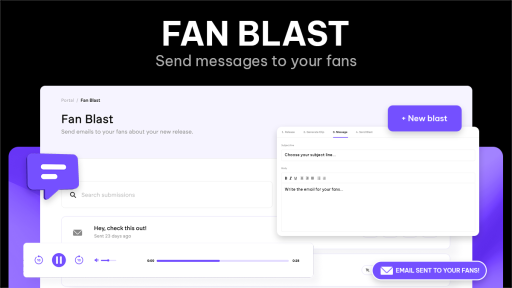 "Send messages directly to fans"