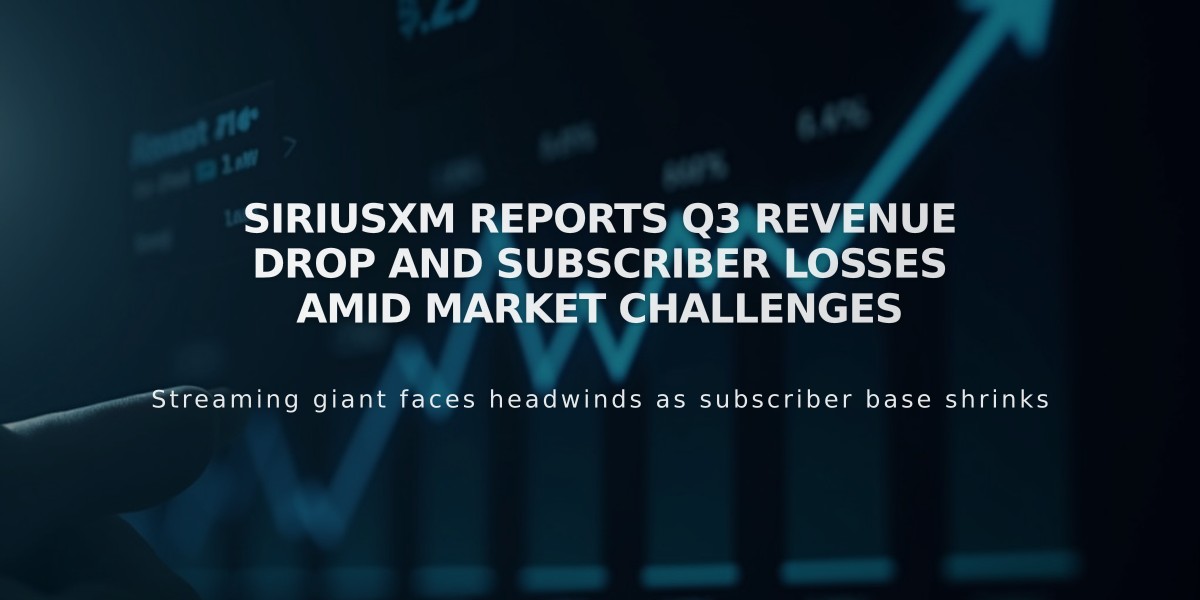 SiriusXM Reports Q3 Revenue Drop and Subscriber Losses Amid Market Challenges