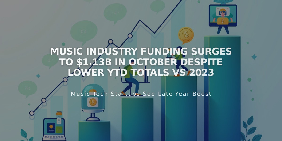 Music Industry Funding Surges to $1.13B in October Despite Lower YTD Totals vs 2023