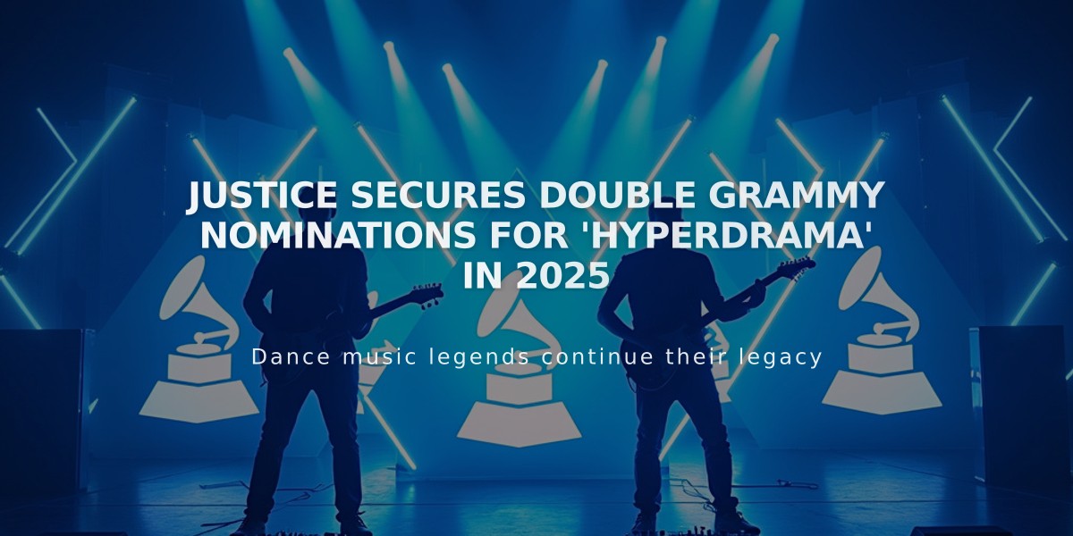 Justice Secures Double Grammy Nominations for 'Hyperdrama' in 2025