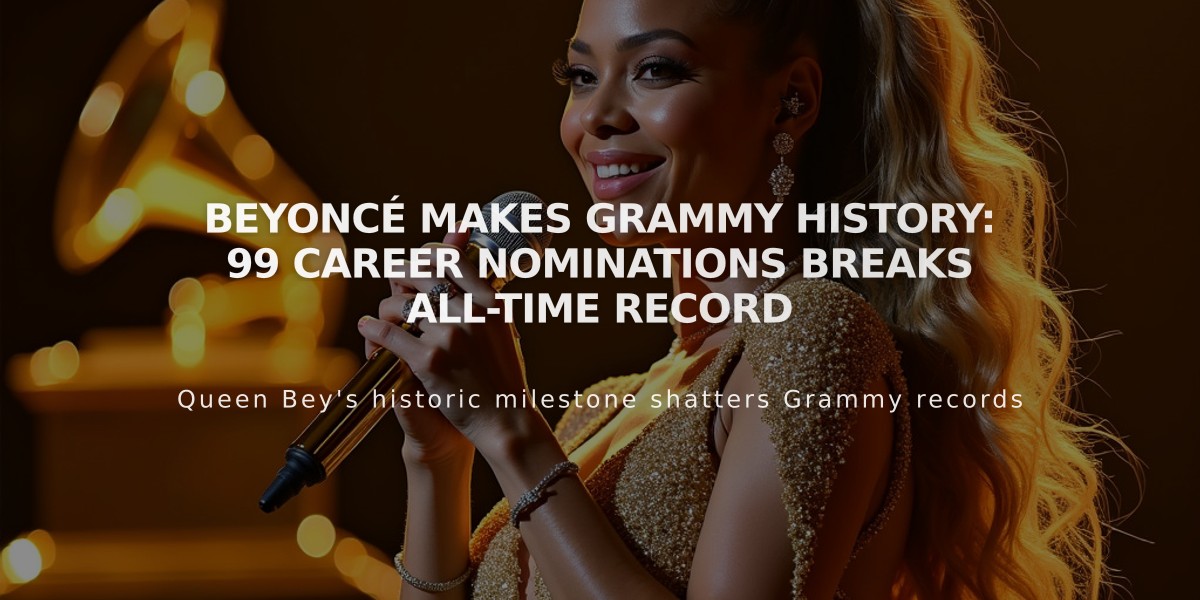 Beyoncé Makes Grammy History: 99 Career Nominations Breaks All-Time Record