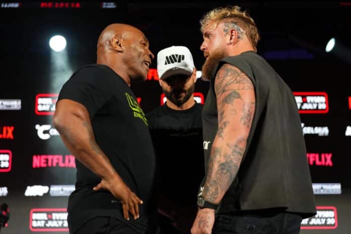 Jake Paul and Mike Tyson facing