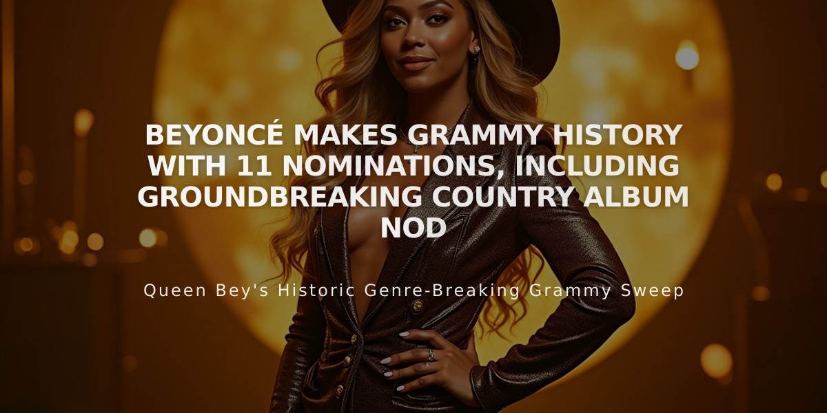 Beyoncé Makes Grammy History with 11 Nominations, Including Groundbreaking Country Album Nod