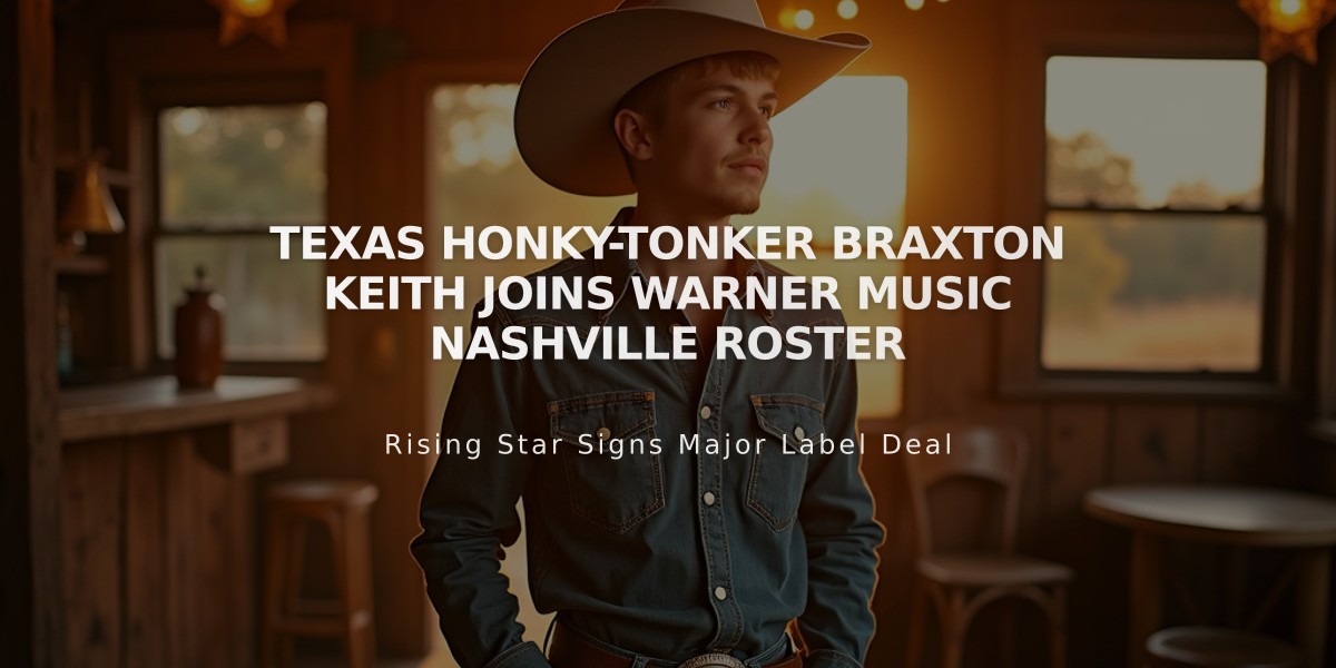 Texas Honky-Tonker Braxton Keith Joins Warner Music Nashville Roster