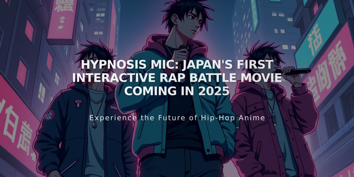 Hypnosis Mic: Japan's First Interactive Rap Battle Movie Coming in 2025