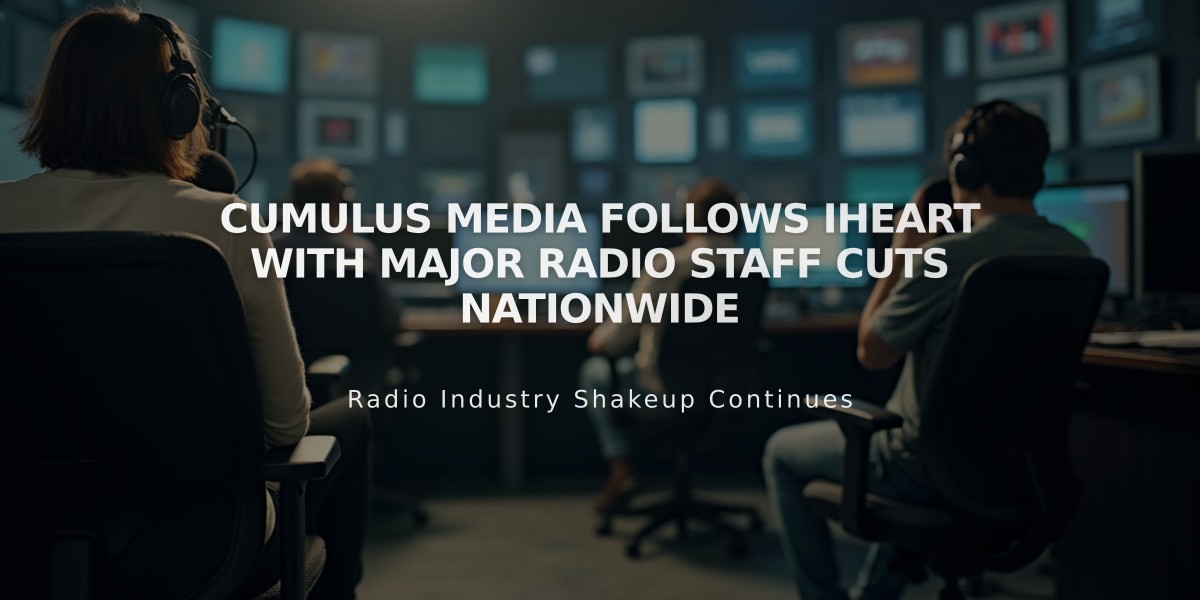 Cumulus Media Follows iHeart with Major Radio Staff Cuts Nationwide