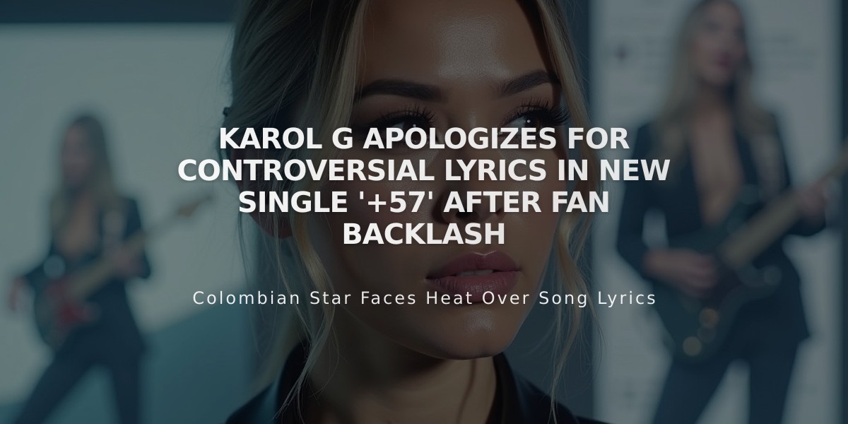 Karol G Apologizes for Controversial Lyrics in New Single '+57' After Fan Backlash