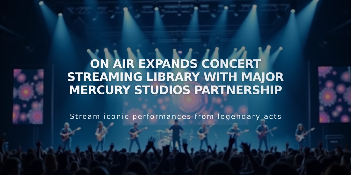 On Air Expands Concert Streaming Library With Major Mercury Studios Partnership