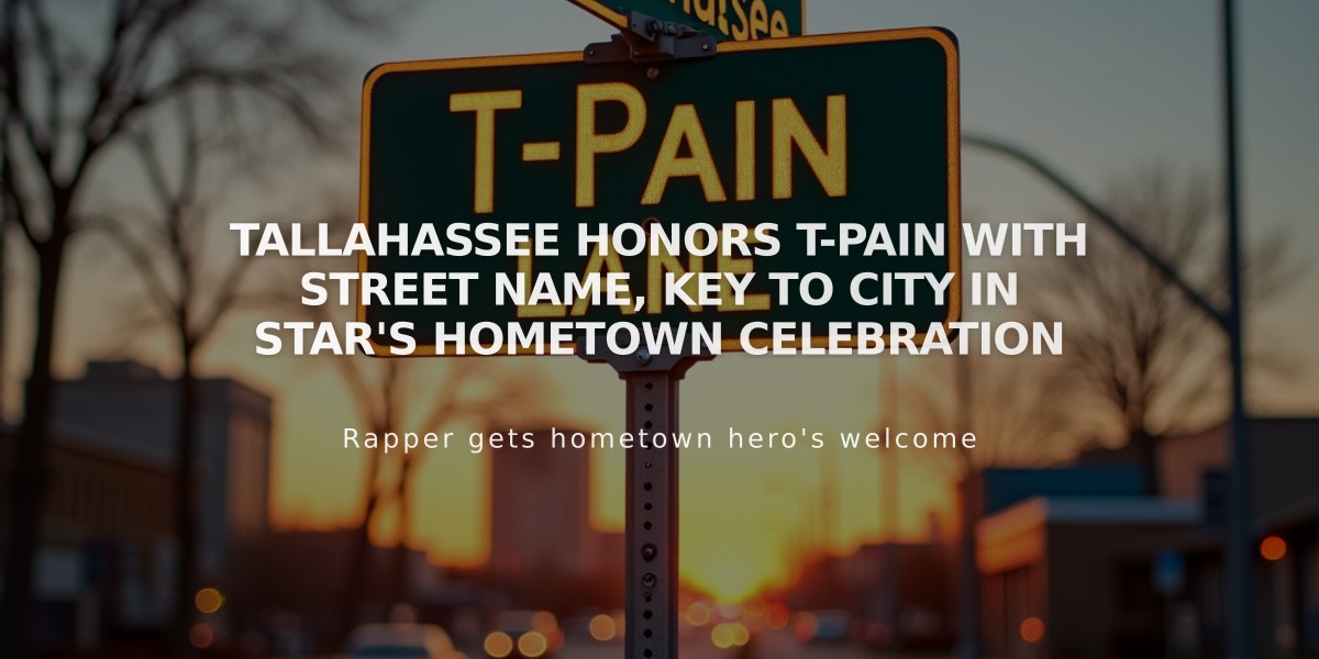 Tallahassee Honors T-Pain with Street Name, Key to City in Star's Hometown Celebration