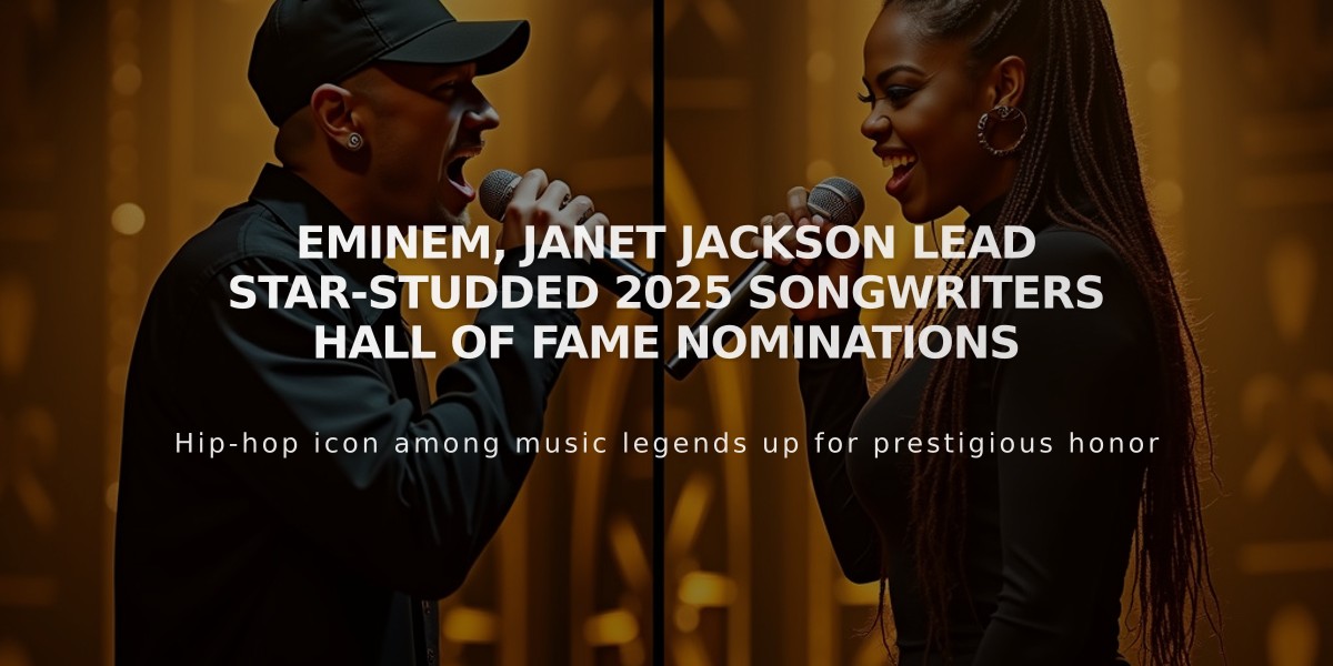 Eminem, Janet Jackson Lead Star-Studded 2025 Songwriters Hall of Fame Nominations