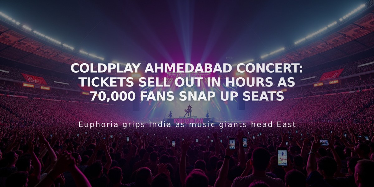 Coldplay Ahmedabad Concert: Tickets Sell Out in Hours as 70,000 Fans Snap Up Seats