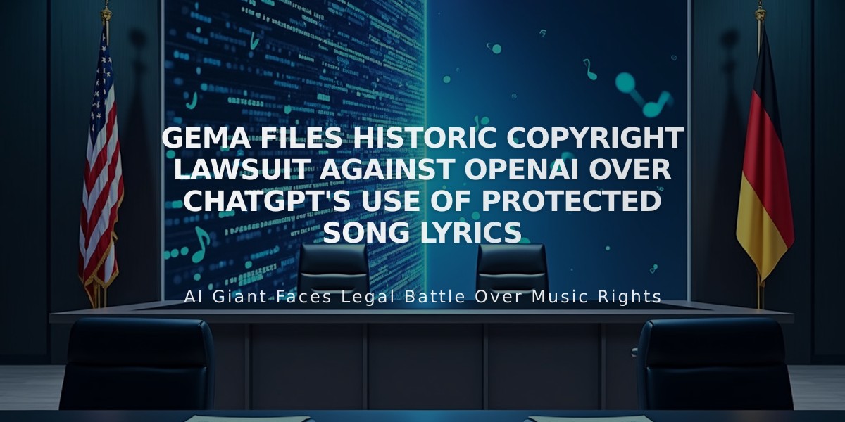 GEMA Files Historic Copyright Lawsuit Against OpenAI Over ChatGPT's Use of Protected Song Lyrics