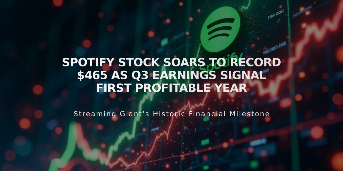 Spotify Stock Soars to Record $465 as Q3 Earnings Signal First Profitable Year