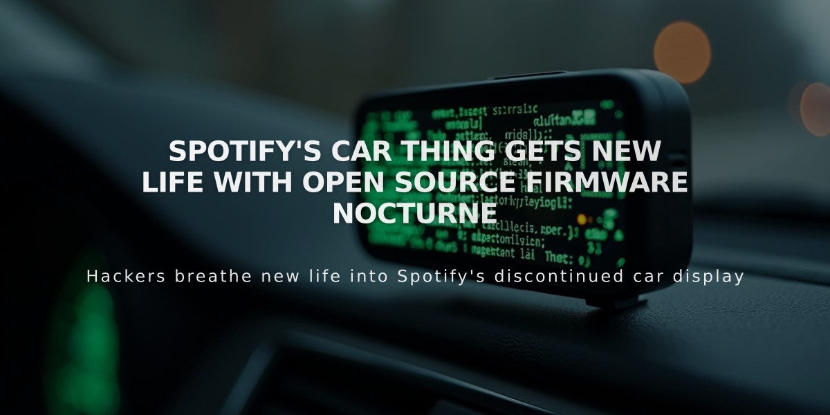 Spotify's Car Thing Gets New Life with Open Source Firmware Nocturne