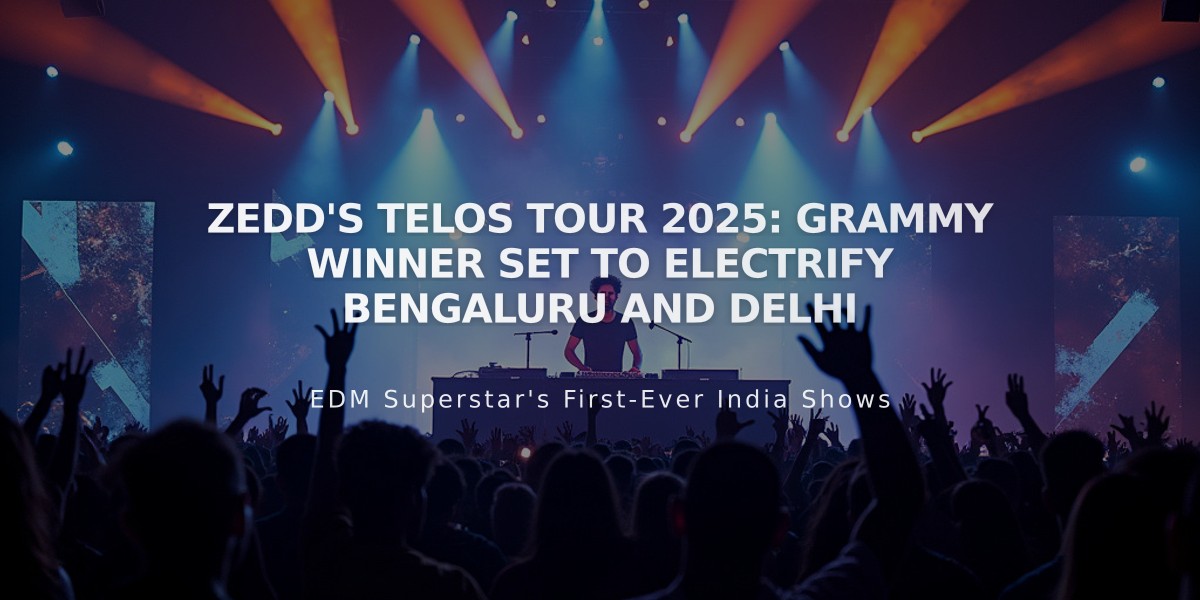 Zedd's Telos Tour 2025: Grammy Winner Set to Electrify Bengaluru and Delhi