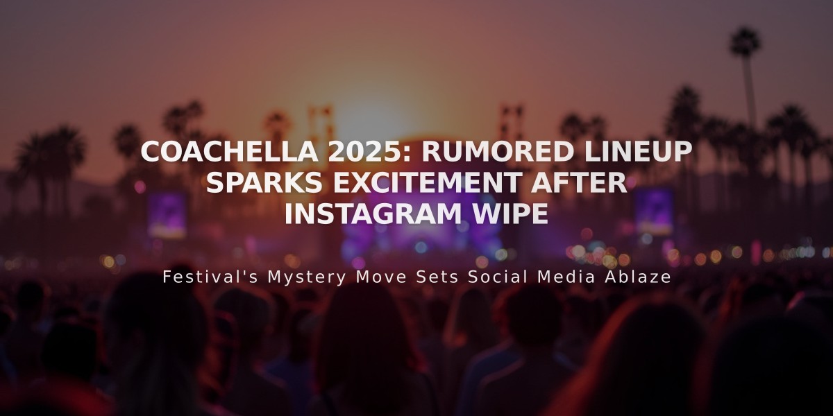 Coachella 2025: Instagram Wipe Hints at Star-Studded Lineup Reveal