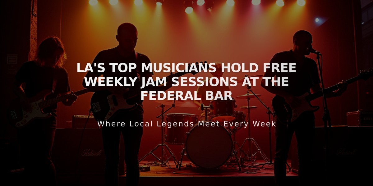 LA's Top Musicians Hold Free Weekly Jam Sessions at The Federal Bar