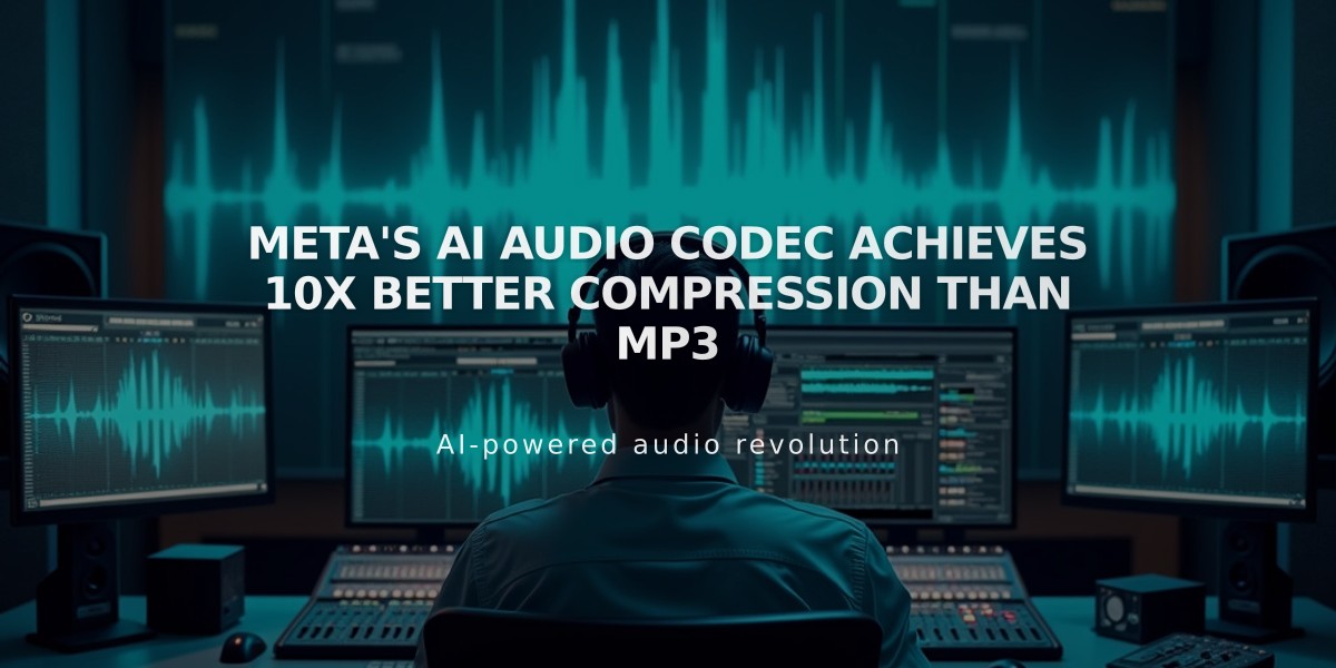 Meta's AI Audio Codec Achieves 10x Better Compression Than MP3