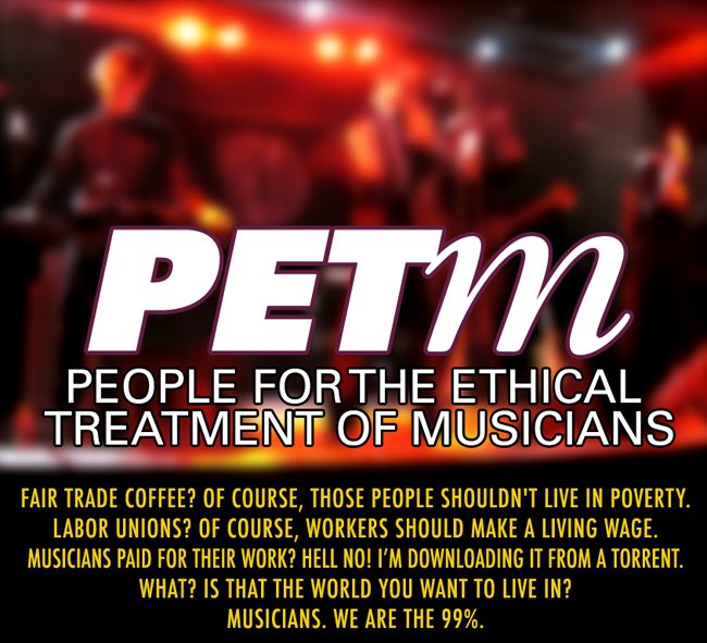 PETA logo parody for musicians