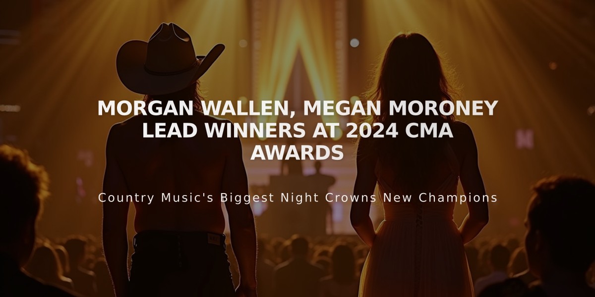 Morgan Wallen, Megan Moroney Lead Winners at 2024 CMA Awards