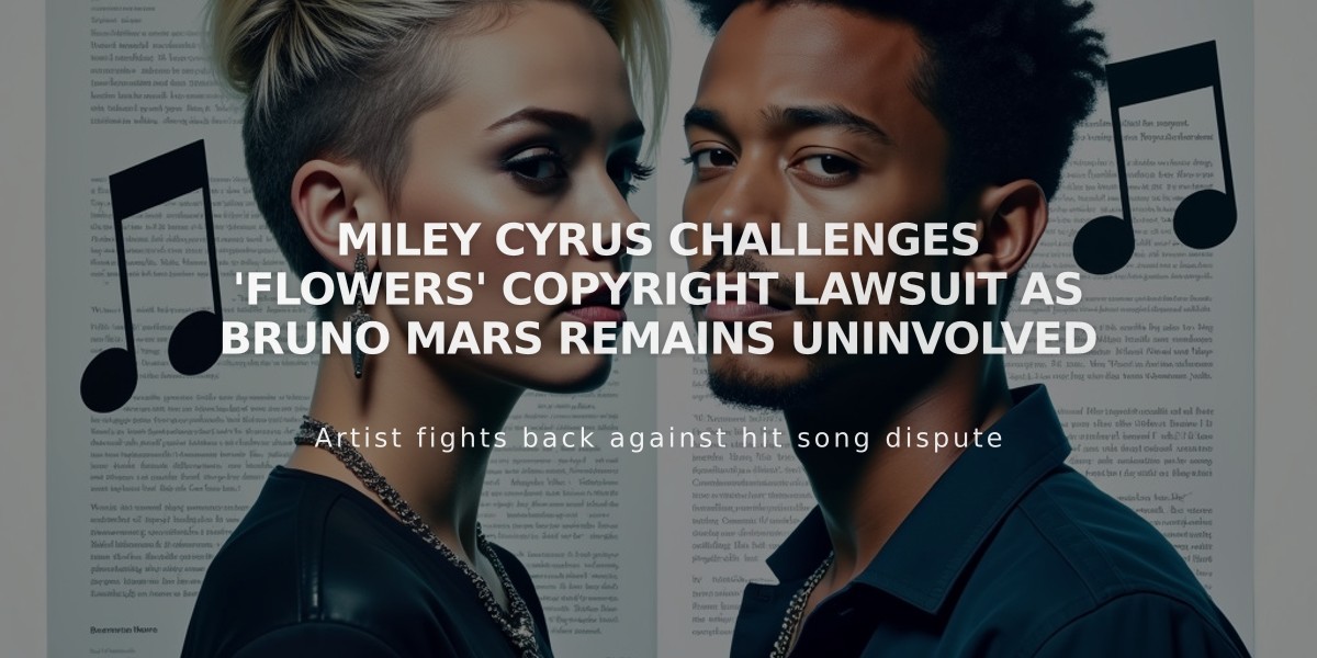 Miley Cyrus Challenges 'Flowers' Copyright Lawsuit as Bruno Mars Remains Uninvolved